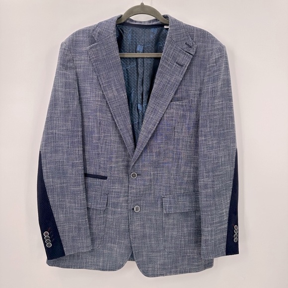 Robert Graham Downhill Blue Textured Blazer Jacket Sportcoat 42R 42 R - Picture 1 of 6